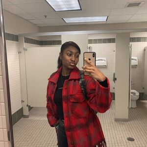 Plaid Red Women's Jacket